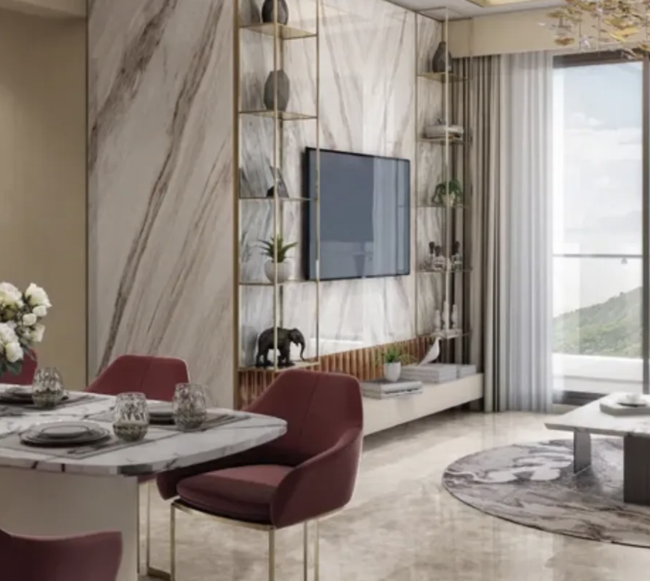 luxury house with aesthetic living area and balcony By onestoprealty